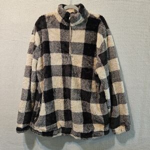Plaid Fleece 2xl Quarter Zip Ultra Soft Lightweight Pullover